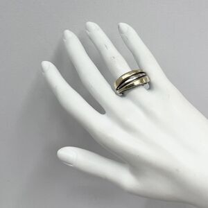 Vintage Sterling‎ & 18K Gold Ring Hallmarked Designer 11 Grams Size 6 1/4